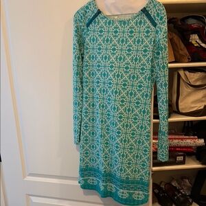 Elegant Teal Patterned Dress